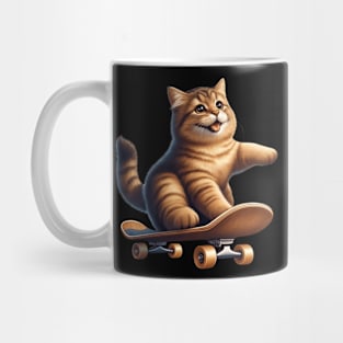 Skateboarding Kitten Sports Skateboarder Cute Ginger Cat Mug